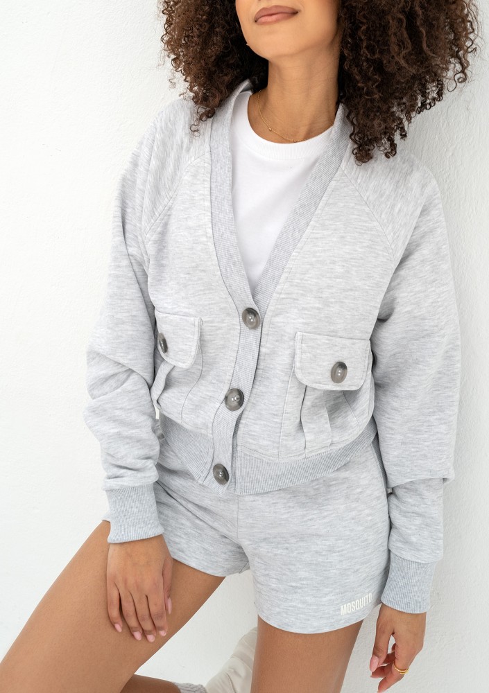 Clary - Light melange sweatshirt cardigan