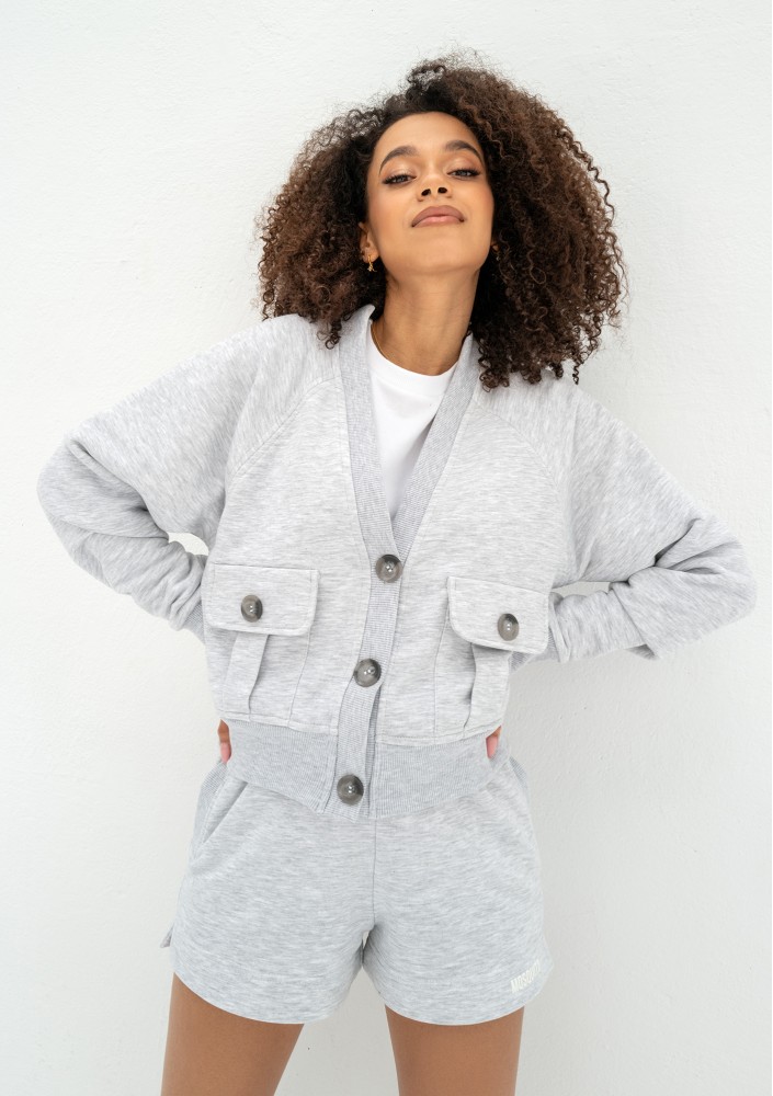 Clary - Light melange sweatshirt cardigan