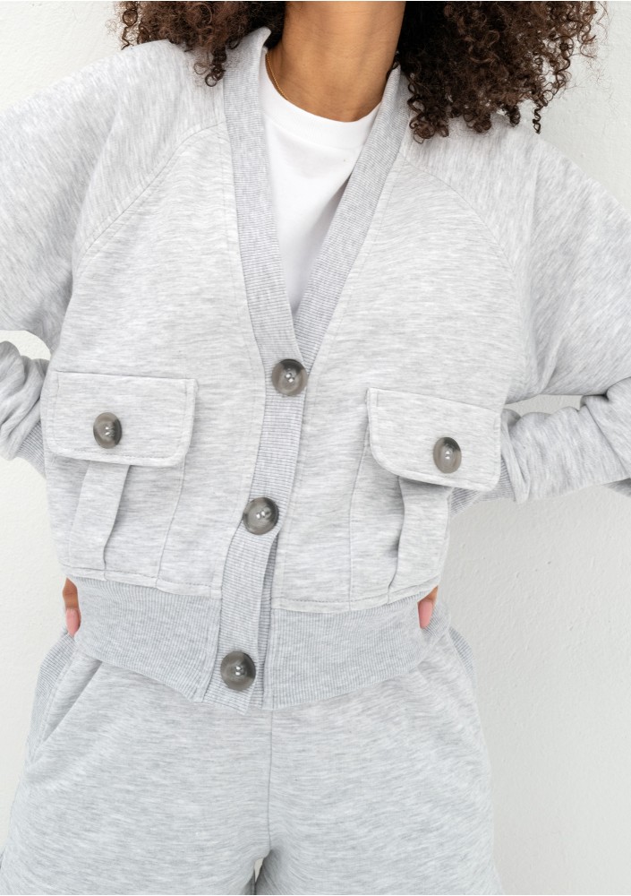 Clary - Light melange sweatshirt cardigan