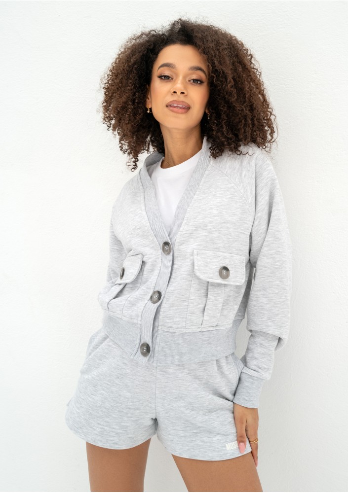 Clary - Light melange sweatshirt cardigan