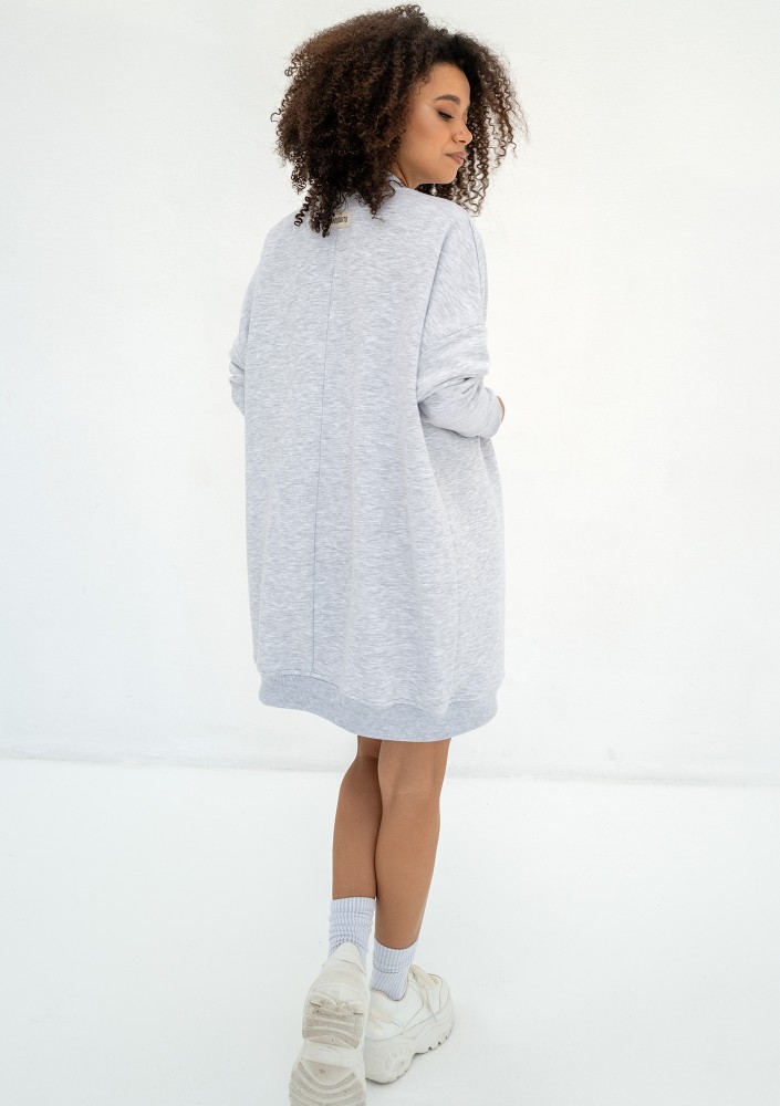 Basil - Light melange long sweatshirt cardigan