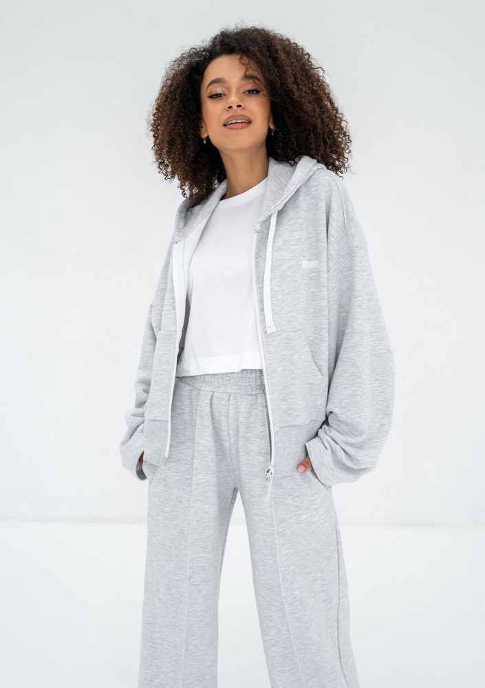 Bane - Rozpinana bluza oversize z kapturem Light Melange