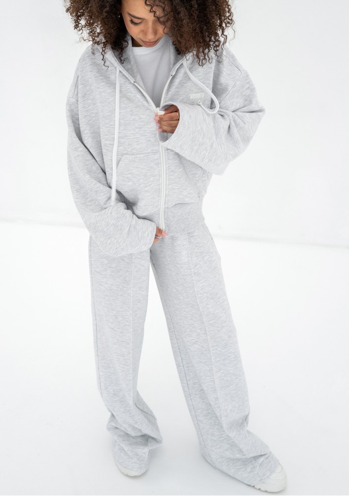 Bane - Light melange oversize zipped hoodie