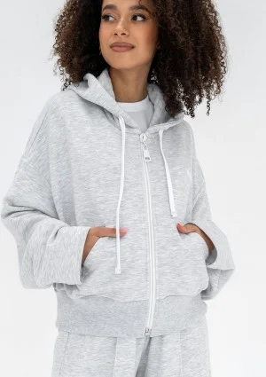 Bane - Light melange oversize zipped hoodie