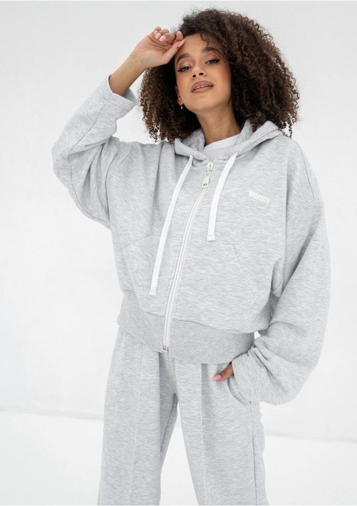 Bane - Rozpinana bluza oversize z kapturem Light Melange