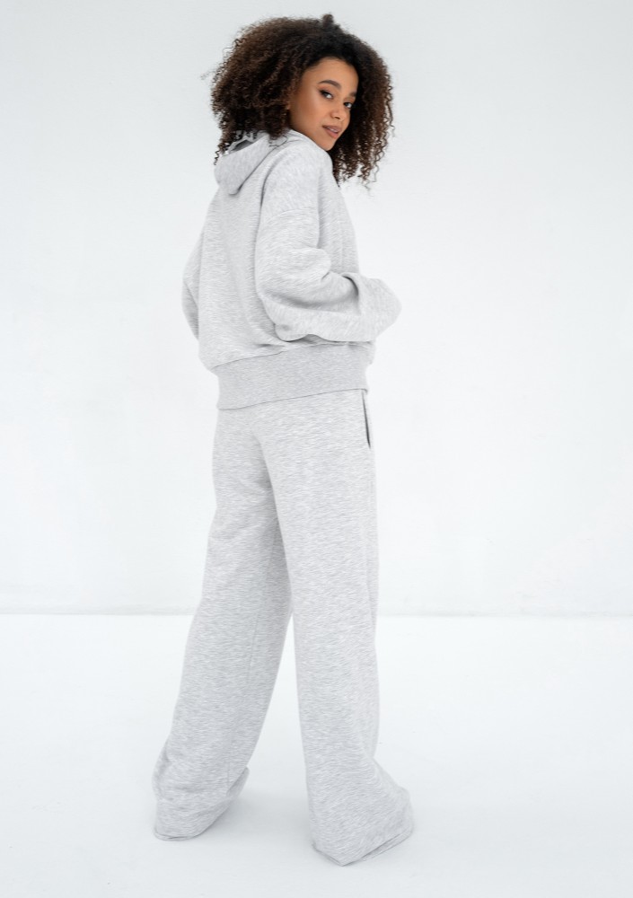 Bane - Light melange oversize zipped hoodie