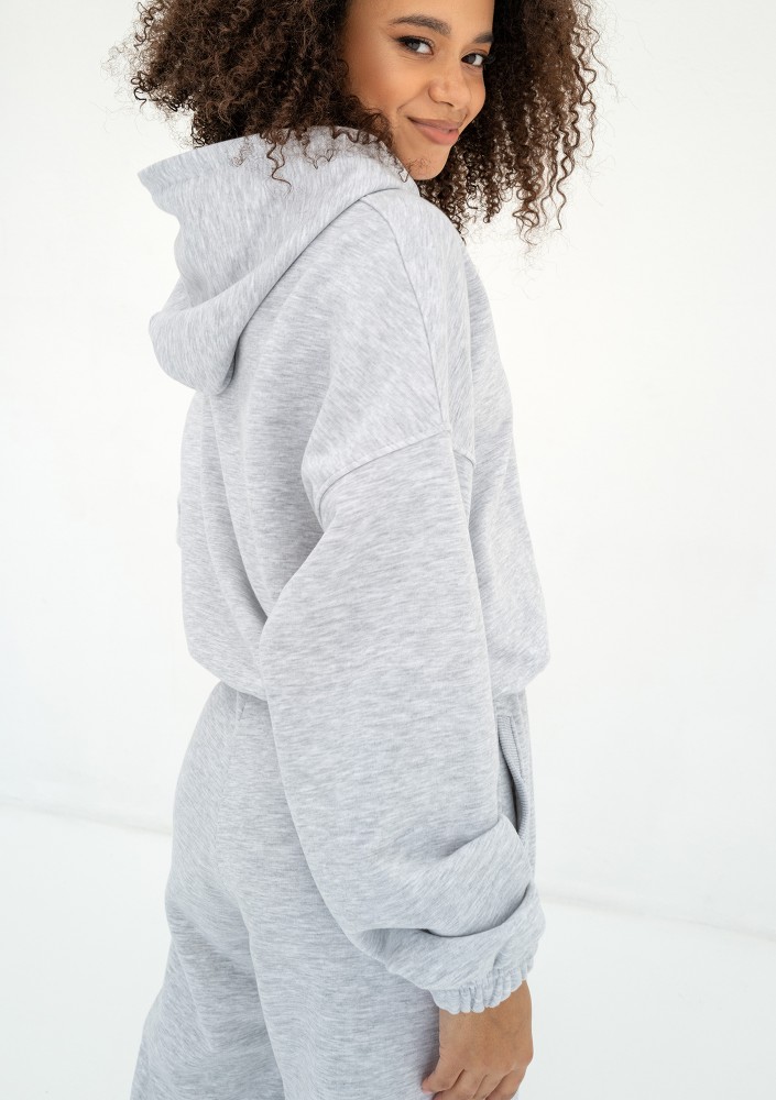 Icon - Bluza z kapturem i ściągaczem Light Melange