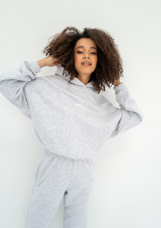 Icon - Bluza z kapturem i ściągaczem Light Melange