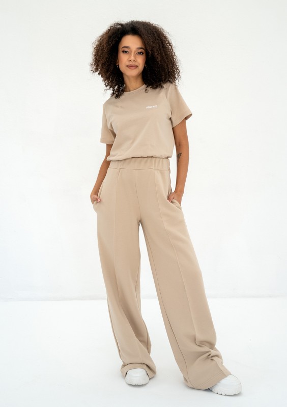 Costa - Sand beige wide sweatpants