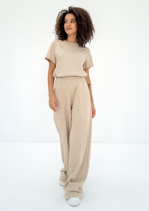 Costa - Sand beige wide sweatpants