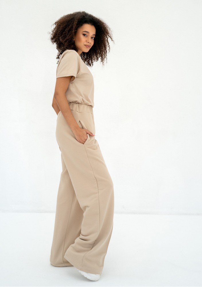 Costa - Sand beige wide sweatpants