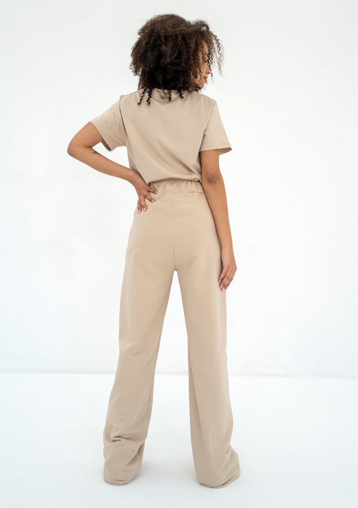 Costa - Sand beige wide sweatpants