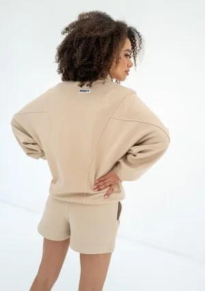 Based - Rozpinana bluza oversize ze stójką Sand Beige