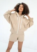 Bane - Sand beige oversize zipped hoodie