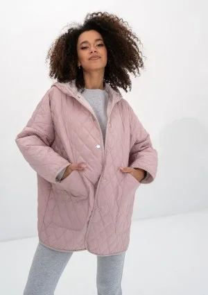 Madden - Powder pink quilted oversized jacket