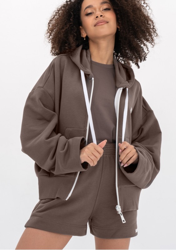 Bane - Rozpinana bluza oversize z kapturem Savannah Tan