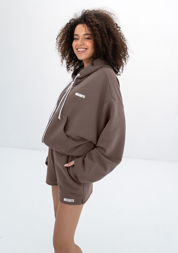 Bane - Savannah tan oversize zipped hoodie