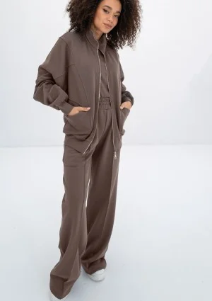 Based - Rozpinana bluza oversize ze stójką Savannah Tan