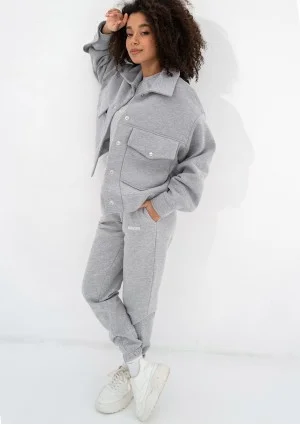 Tribe - Rozpinana bluza cargo Grey Melange