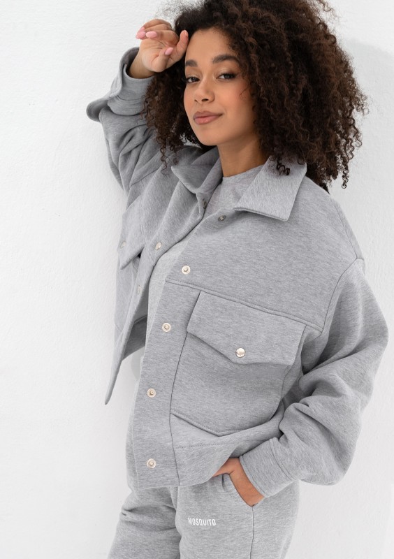 Tribe - Grey melange cargo sweatshirt