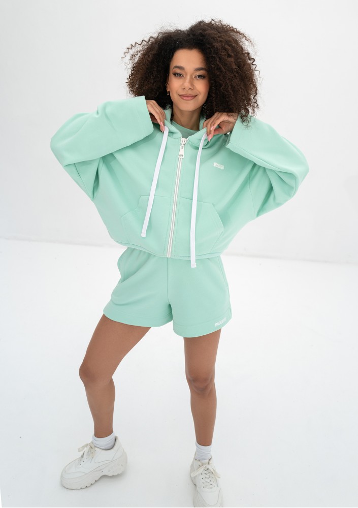 Bane - Rozpinana bluza oversize z kapturem Fresh Mint