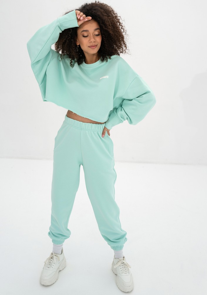 Shore Crop - Fresh mint crop oversize sweatshirt