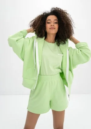 Bane - Lime green oversize zipped hoodie