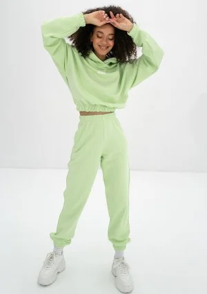 Icon - Bluza z kapturem i ściągaczem Lime Green