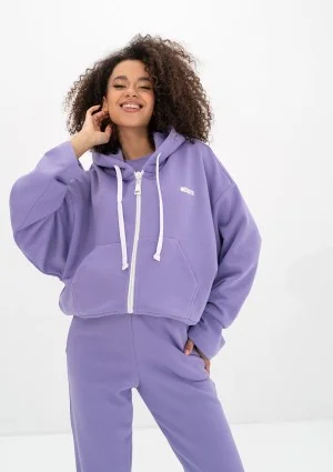 Bane - Rozpinana bluza oversize z kapturem Grape Fruit