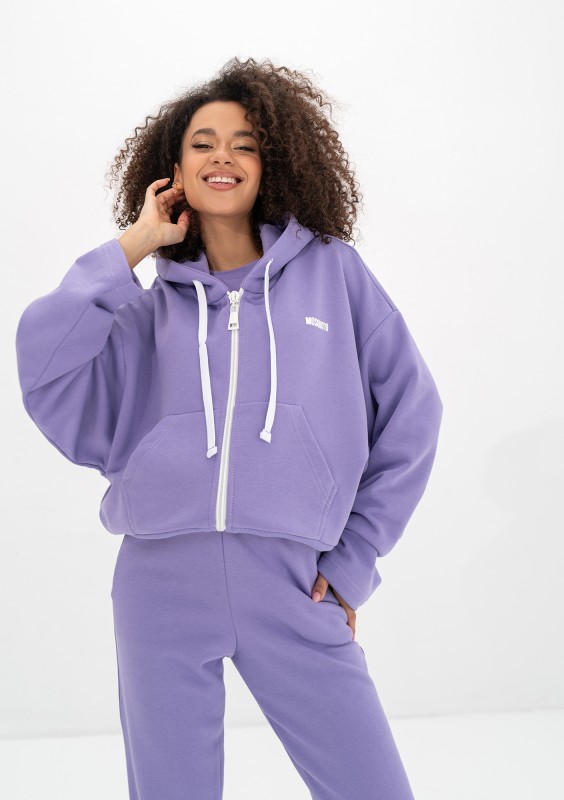 Bane - Grape fruit violet oversize zipped hoodie