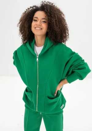 Amala - Kelly green oversize zipped hoodie