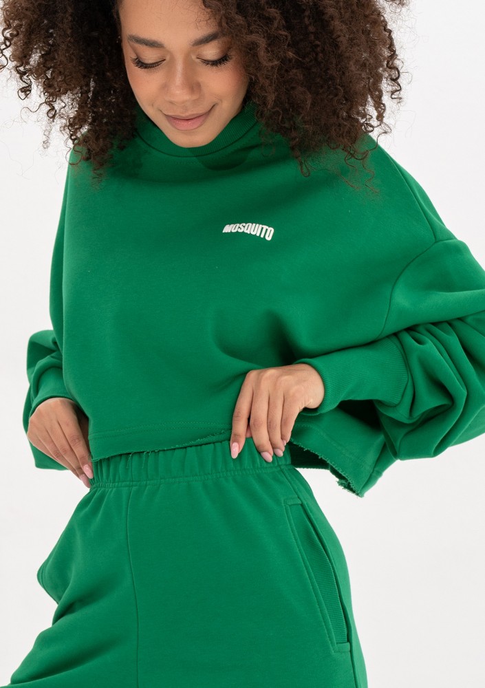 Shore Crop - Kelly green crop oversize sweatshirt