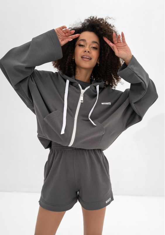 Bane - Rozpinana bluza oversize z kapturem Dark Stone