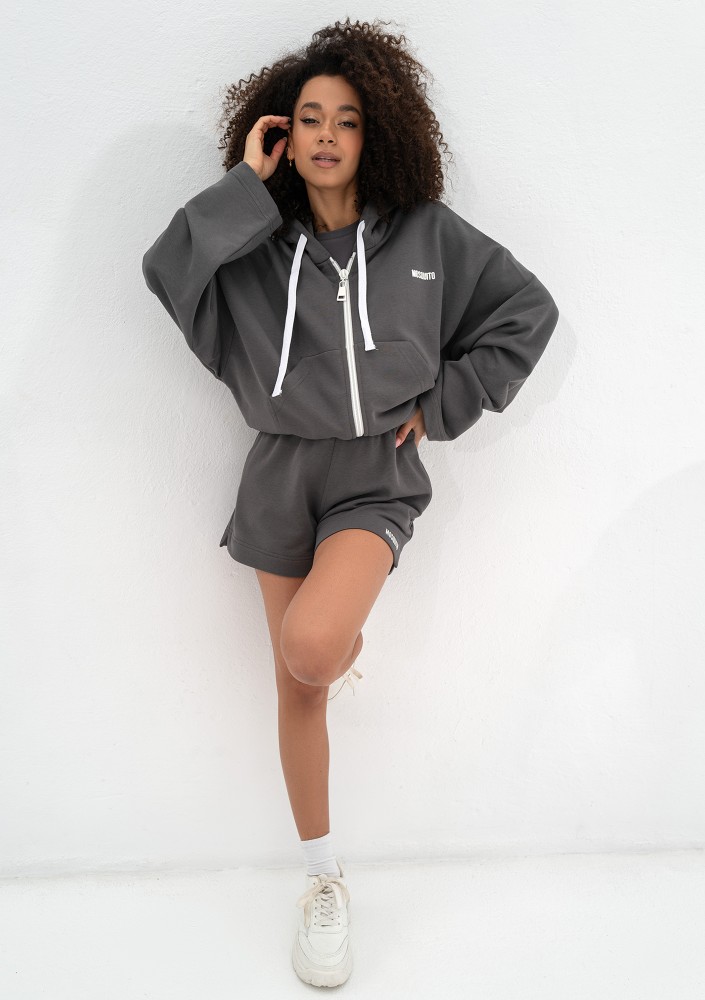 Bane - Rozpinana bluza oversize z kapturem Dark Stone