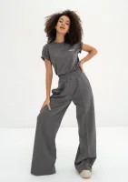 Costa - Dark stone grey wide sweatpants