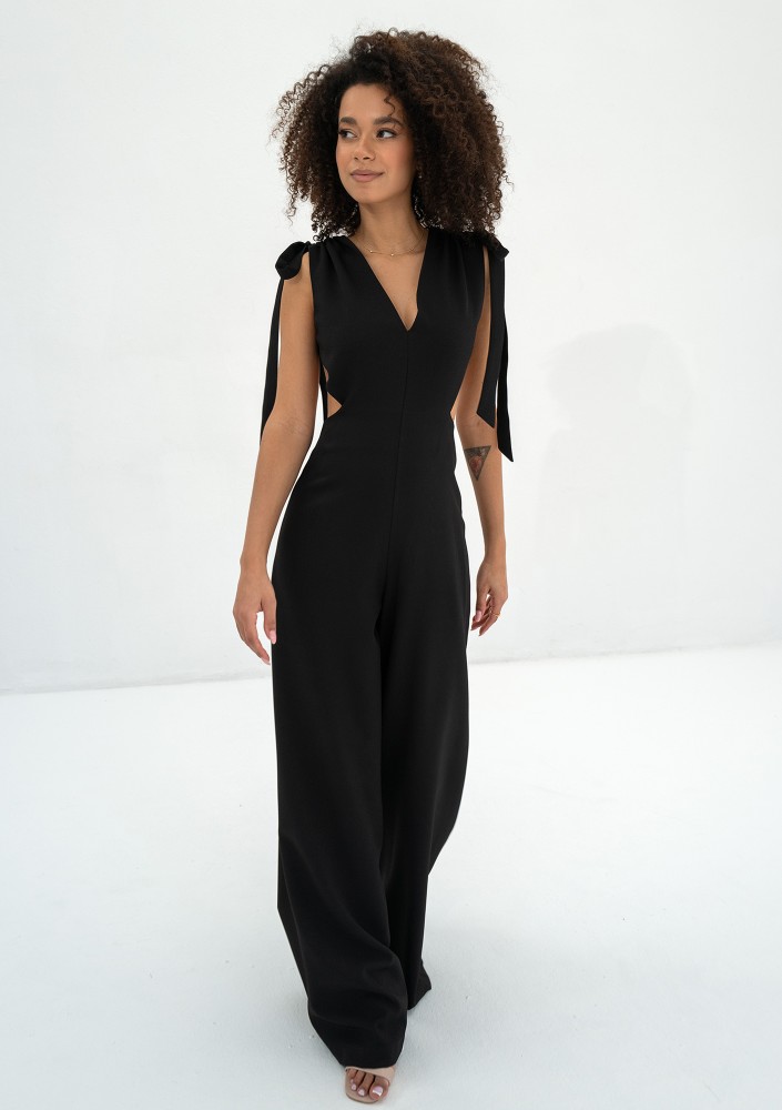 Lux - Black cutout back jumpsuit
