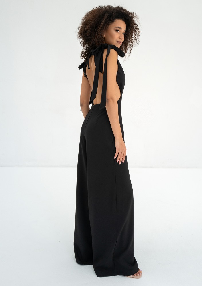 Lux - Black cutout back jumpsuit
