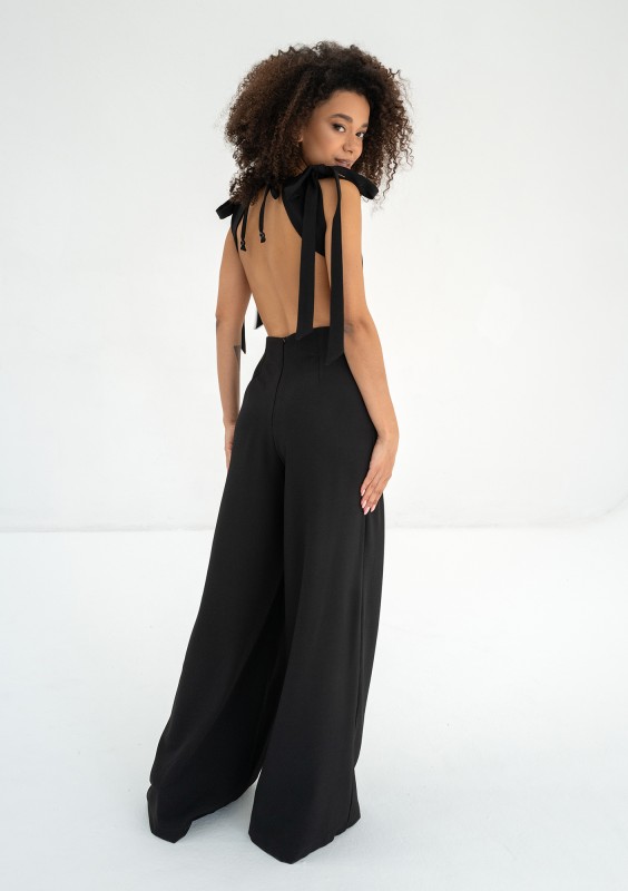 Lux - Black cutout back jumpsuit