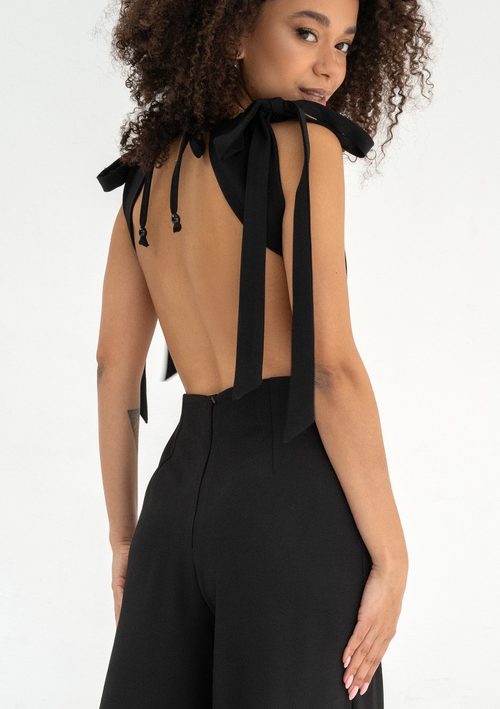 Lux - Black cutout back jumpsuit