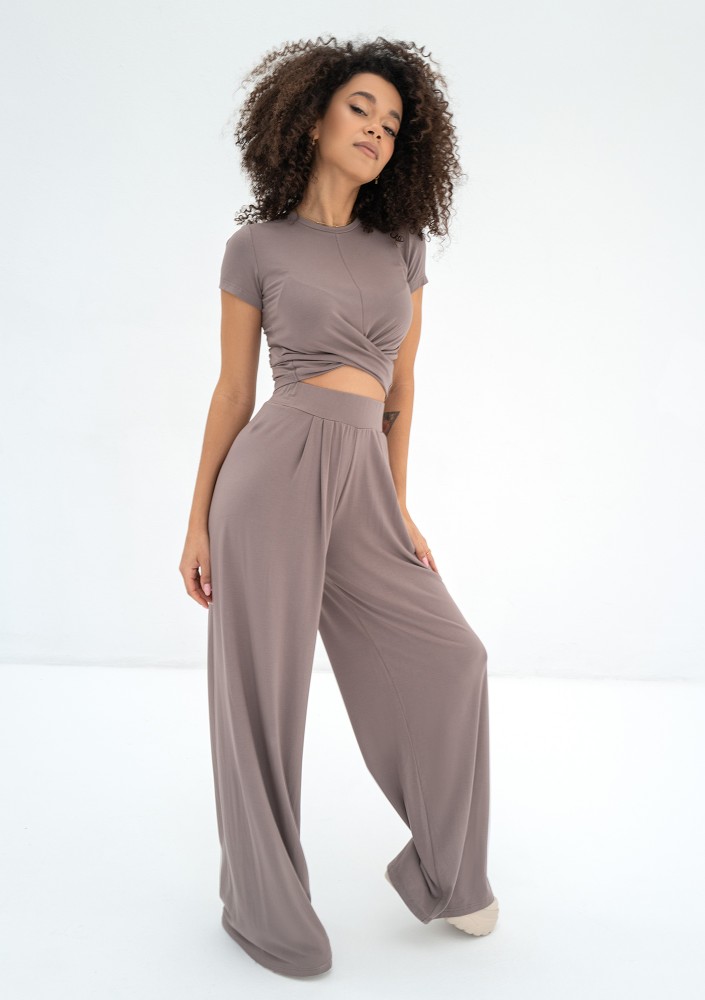 Nazza - Crossed latte beige top