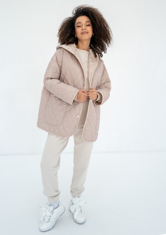 Madden - Beige quilted oversized jacket