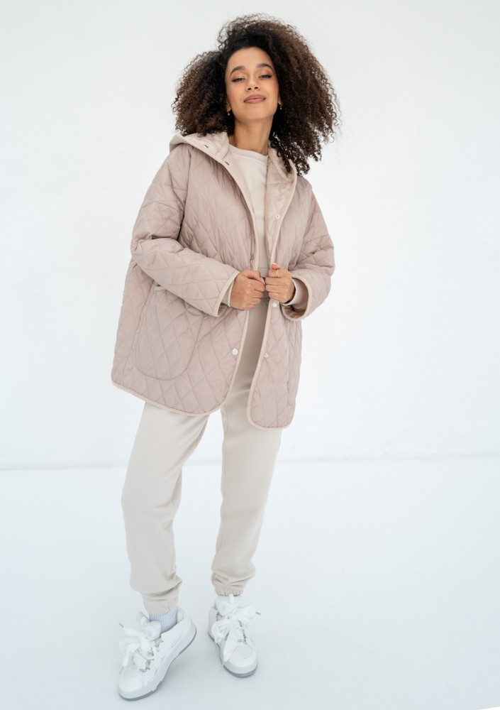 Madden - Beige quilted oversized jacket
