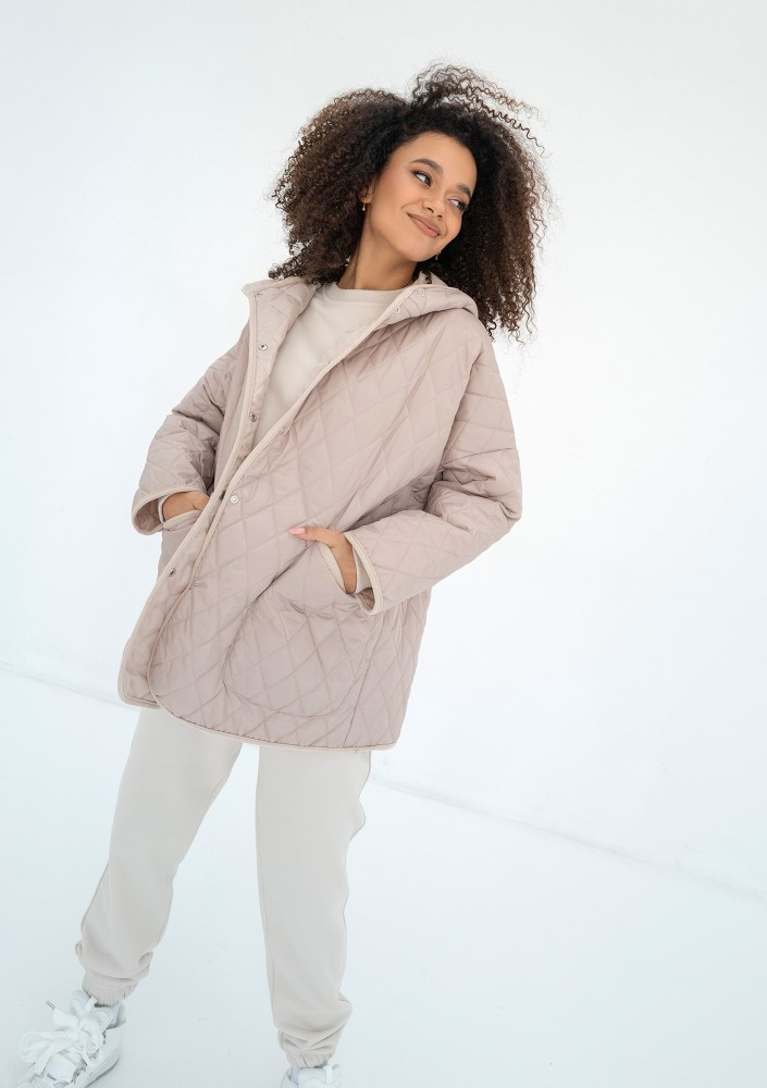 Madden - Beige quilted oversized jacket