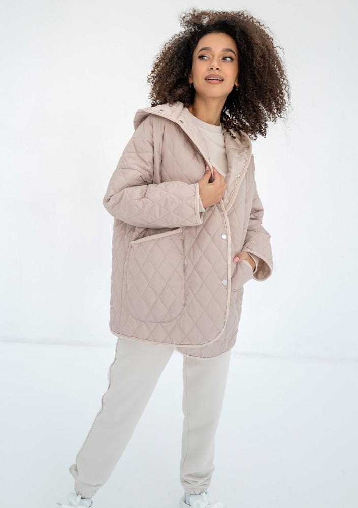 Madden - Beige quilted oversized jacket