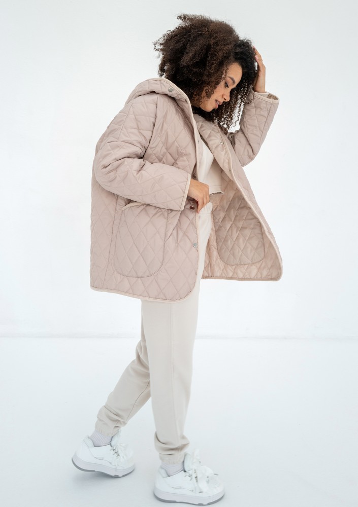 Madden - Beige quilted oversized jacket