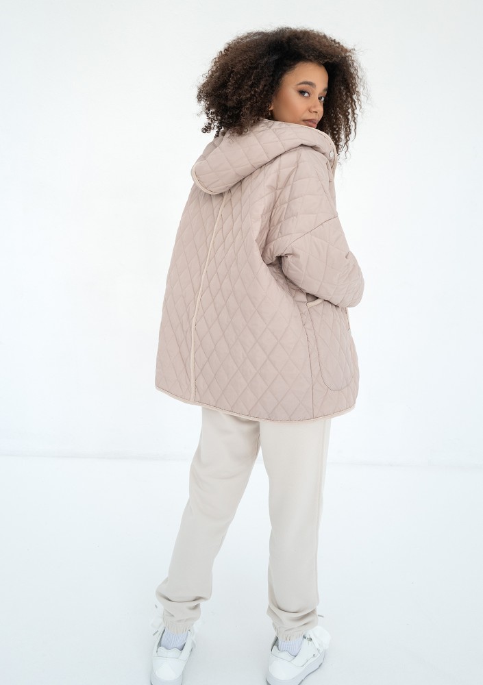 Madden - Beige quilted oversized jacket