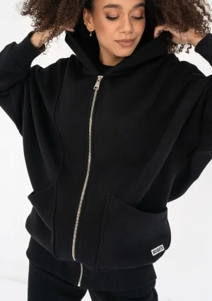 Amala - Black oversize zipped hoodie