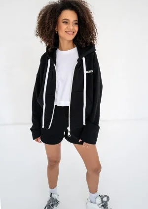 Bane - Rozpinana bluza oversize z kapturem Black