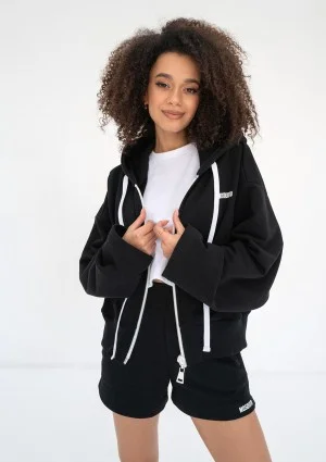 Bane - Rozpinana bluza oversize z kapturem Black