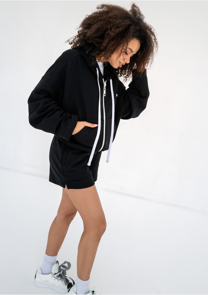 Bane - Rozpinana bluza oversize z kapturem Black